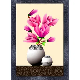 PnF Black & Pink Wooden Floral and Botanical Painting Wall Art-picture-14