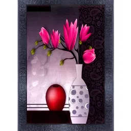 PnF Black & Pink Wooden Floral and Botanical Wall Painting-picture-23