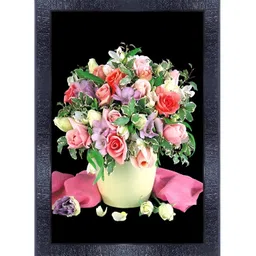 PnF Black & Pink Wooden Floral And Botanical Wall Painting-picture-22