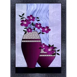 PnF Black & Purple Wooden Floral and Botanical Painting Wall Art-picture-34
