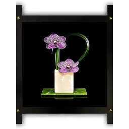 PnF Black & Purple Wooden Floral Wall Painting-picture-29