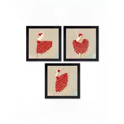 PnF Black & Red 3 Piece Paper Abstract Wall Painting-picture-20