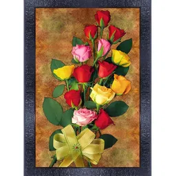 PnF Black & Red Floral and Botanical Wooden Painting Wall Art-picture-19