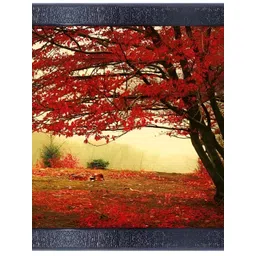 PnF Black & Red Floral and Botanical Wooden Painting Wall Art-picture-21