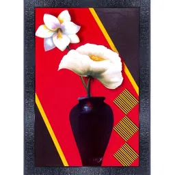 PnF Black & Red Floral Wooden Painting Wall Art-picture-20