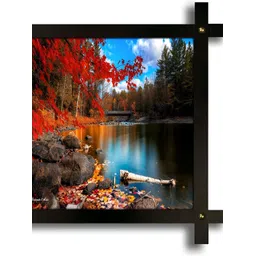 PnF Black & Red Wooded Floral and Botanical Painting Wall Art-picture-26