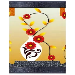 PnF Black & Red Wooden Floral and Botanical Painting Wall Art-picture-13