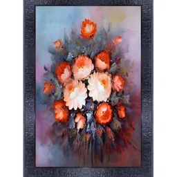 PnF Black & Red Wooden Floral and Botanical Painting Wall Art-picture-16