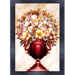 PnF Black & Red Wooden Floral and Botanical Painting Wall Art-picture-11