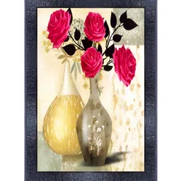 PnF Black & Red Wooden Floral and Botanical Painting Wall Art-picture-10