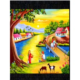 PnF Black & Red Wooden Floral and Botanical Painting Wall Art image 1