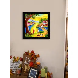 PnF Black & Red Wooden Floral and Botanical Painting Wall Art image 2