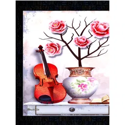 PnF Black & Red Wooden Floral and Botanical Wall Painting-picture-28