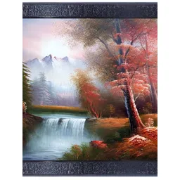 PnF Black & Red Wooden Floral and Botanical Wall Painting-picture-34