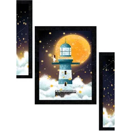 PnF Black & White 3 Piece Printed Wooden Wall Art-picture-37