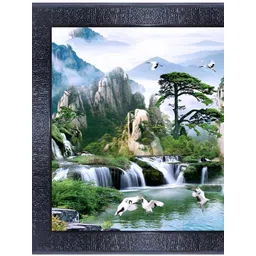 PnF Black Blue Wooden Floral & Botanical Wall Painting-picture-38