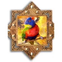 PnF Brown & Blue Wooden Birds and Animals Wall Art-picture-18