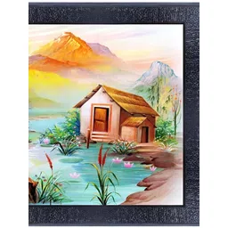 PnF Brown & Blue Wooden Floral and Botanical Wall Painting-picture-37