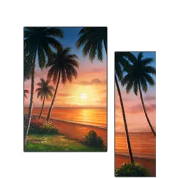 PnF Green & Orange 3 Pieces Wooden Floral and Botanical Wall Stickers-picture-25