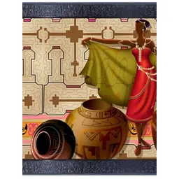 PnF Green & Red Printed Wooden Abstract Painting Wall Art-picture-21