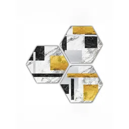 PnF White & Black 3 Pieces Wooden Abstract Wall Art-picture-32