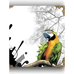 PnF White & Green 3 Piece Paper Birds and Animals Painting Wall Art-picture-17
