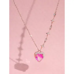 P.N.Gadgil Jewellers 14k (585) Yellow Gold Blush Romance Modern Diamond Necklace-picture-22