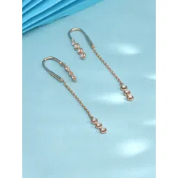 P.N.Gadgil Jewellers 14k (585) Yellow Gold Crystal Drape Sui Dhaga Earrings-picture-42