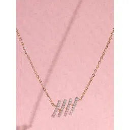 P.N.Gadgil Jewellers 14k (585) Yellow Gold Linea Bars Modern Diamond Necklace-picture-20