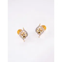 P.N.Gadgil Jewellers 14k Gold Enclosed Poppies Stud Diamond Earrings For Women-picture-32