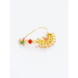 P.N.Gadgil Jewellers 14k Gold Maharashtrian Chitrakshi Moti Nosering For Women-picture-14