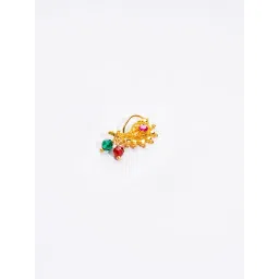 P.N.Gadgil Jewellers 14k Gold Maharashtrian Paisley Nosepin For Women-picture-21