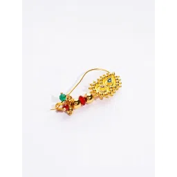 P.N.Gadgil Jewellers 14k Gold Maharashtrian Swarali Nosering For Women-picture-22