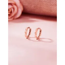 P.N.Gadgil Jewellers 18K Blush Bolt Hoops & Huggies Gold Earring for Kids-picture-23