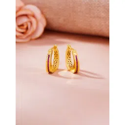P.N.Gadgil Jewellers 18K Coral Gleam Hoops & Huggies Gold Earring for Kids-picture-44