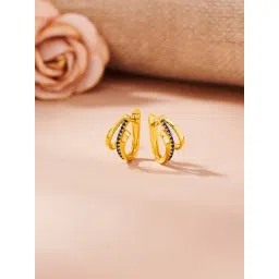 P.N.Gadgil Jewellers 18K Midnight Twist Hoop & Huggie Gold Earring for Kids-picture-27