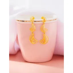 P.N.Gadgil Jewellers 18K Moonlit Mesh Drops & Dangler Gold Earring for Kids-picture-30