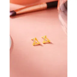 P.N.Gadgil Jewellers 18K Prism Vertex Stud Gold Earring for Kids-picture-37
