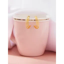 P.N.Gadgil Jewellers 18K Triple Crescent Hoops & Huggies Gold Earring for Kids-picture-34