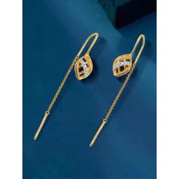 P.N.Gadgil Jewellers 18KT Yellow Gold & Diamond Sui Dhaga Earrings for Women-picture-21