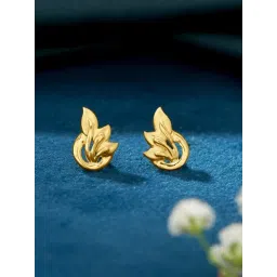 P.N.Gadgil Jewellers 22KT (916) BSI Gold Leafy Luster Stud Earring for Women-picture-28