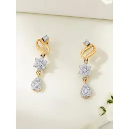 P.N.Gadgil Jewellers Agnolia Whisper 18 kt Yellow Gold Dangler Diamond Earring for Women-picture-39