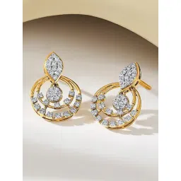 p.n.gadgil jewellers Halo Spark 18 kt Yellow Gold Stud Diamond Earring for Woman-picture-31