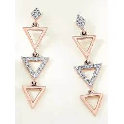 P.N.Gadgil Jewellers Pyramid Glint 18 kt Rose Gold Dangler Diamond Earring For Woman-picture-37