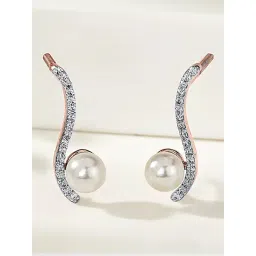 P.N.Gadgil Jewellers Serene Swirls 18kt Yellow Gold & Diamond Stud Earring For Woman-picture-16