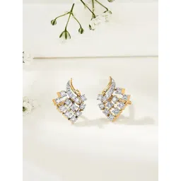 P.N.Gadgil Jewellers Starburst Twist 18 kt Yellow Gold Stud Diamond Earring for Women-picture-22