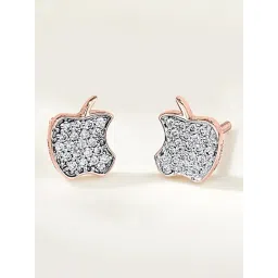 p.n.gadgil jewellers Starlit Apple 18 kt Rose Gold Stud Diamond Earring for Woman-picture-32
