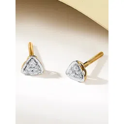 p.n.gadgil jewellers Trilight Spark 18 kt Yellow Gold Stud Diamond Earring for Woman-picture-14
