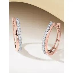 p.n.gadgil jewellers Twin Strand 18 kt Rose Gold Stud Diamond Earring for Woman-picture-42