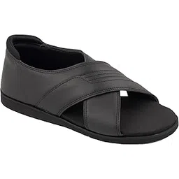 podolite Orthopedic Sandals For Men | Cushioned Medicated Soft Insoles For Longer Time On Feet | Cross Tape Casual And Office Sandals For Men-picture-36